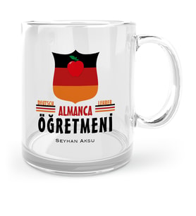 BK Gift Kişiye Özel Almanca Öğretmeni Cam Kupa Bardak