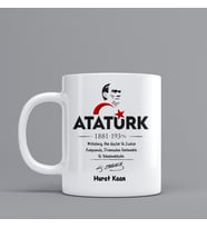 Atatürk Temalı Hediye Kupa Bardak Kişiye Özel Hediye W11