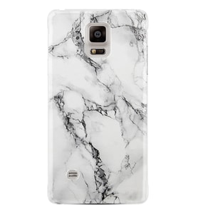 Kılıfland Samsung Galaxy Note 4 Kılıf Silikon Resimli Kapak Fragile White Marble Mermer Stok 1103