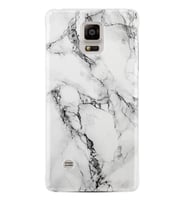 Kılıfland Samsung Galaxy Note 4 Kılıf Silikon Resimli Kapak Fragile White Marble Mermer Stok 1103
