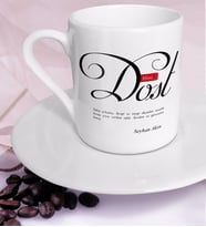 BK Gift Kişiye Özel Mânâ Dost Türk Kahvesi Fincanı (Beyaz)
