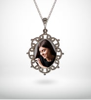 BK Gift Kişiye Özel Fotoğraflı Gümüş Kolye