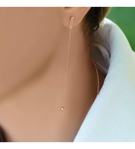 14k Rose Altın Sallantılı Küpe