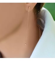 14k Rose Altın Sallantılı Küpe