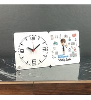 Diyaliz Hemşiresi Ahşap Masa Saati 002