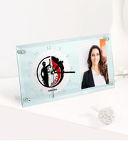 BK Gift Kişiye Özel Avukat Temalı Masaüstü Cam Saat - 14 (Beyaz)