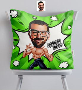 BK Gift Kişiye Özel Bruce Lee Karikatürlü  Yastık