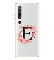 Pembe Çiçekli Harf Tasarım Süper Şeffaf Silikon Telefon Kılıfı Xiomai Mi10- Mi 1