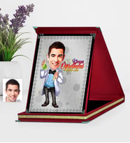 BK Gift Kişiye Özel Bay Kimya Öğretmeni Karikatürlü Kırmızı Plaket  3