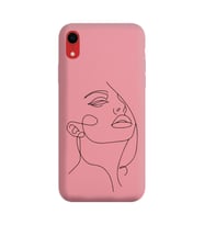 Iphone XR Çizgi Tasarımlı Pudra Lansman Telefon Kılıfı