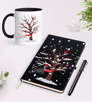 BK Gift Kişiye Özel Yılbaşı Mutlu Yıllar Siyah Defter Kalem ve Kupa Seti-25 (Model 1)