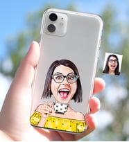 BK Gift Kişiye Özel Bayan Karikatürlü iPhone 11 İnce Şeffaf Silikon Telefon Kapağı-48 (Beyaz)