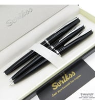 Scrikss 33 3'lü Set Siyah  Roller Kalem + Tükenmez Kalem + Versatil Kalem Seti  Scrikss Vintage  İsme Özel Kalem  Hediye Kalem