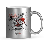 BK Gift Kişiye Özel Noel Baba Mutlu Yıllar Gümüş Yaldızlı Kupa Bardak  6