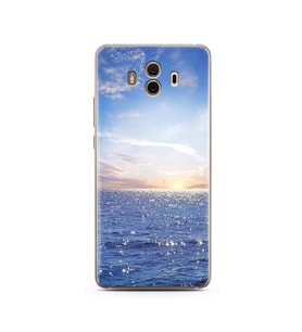 Gün Batımı Tasarımlı Süper Şeffaf Silikon Telefon Kılıfı Huawei Mate 10 Pro