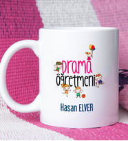 Drama Öğretmeni Tasarımlı Kişiye Özel Hediye Drama Öğretmeni Kupa Bardak