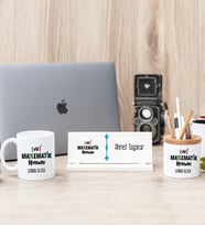 Matematik Öğretmeni Kupa Bardak Kalemlik Ve Masa İsimliği Hediye Seti