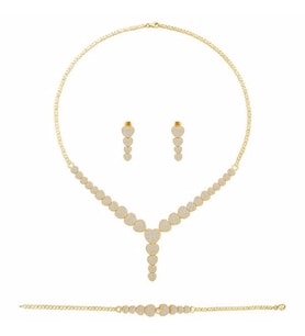 14 Ayar Altın Kalp Desenli Set Takımı 27.00 Gram (Sarı)