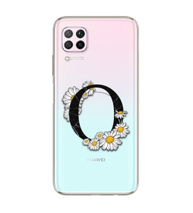 Papatya Harf Tasarım Süper Şeffaf Silikon Telefon Kılıfı Huawei P40 Lite O-Harfi