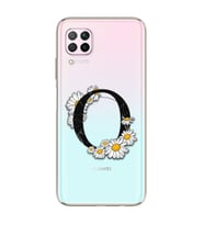 Papatya Harf Tasarım Süper Şeffaf Silikon Telefon Kılıfı Huawei P40 Lite O-Harfi