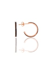 Söğütlü Silver Gümüş rose  onix  taşlı 19 mm tamtur halka küpe
