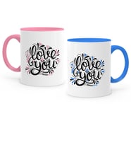 BK Gift Kişiye Özel İkili Seni Seviyorum Pembe  Mavi Sevgili Kupa Bardak Seti  6
