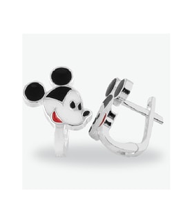 Mineli Mini Mickey Küpe 925 Ayar Gümüş Altın Kaplama