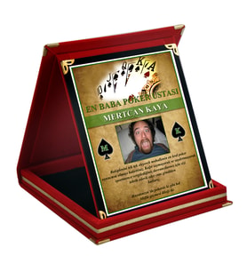 Kişiye Özel Fotoğraflı En Baba Poker Ustası Ödül Orta Boy Plaket