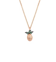 Söğütlü Silver Gümüş rose zirkon taşlı ananas modeli kolye
