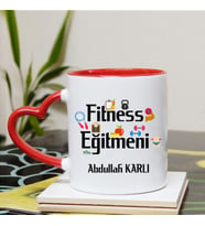 Fitness Eğitmeni Kupa Bardağı Kalpli