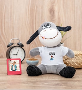 Bak Kendime De Kahve Yaptım Peluş Eşek ve Mini Fotoğraf Çerçevesi