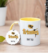 Arkeolog Sarı Kupa Bardak Ve Anahtarlık Set