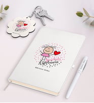 BK Gift Kişiye Özel Anaokulu Öğretmeni Beyaz Defter Kalem Ve Anahtarlık Hediye Seti-5 (Model 1)