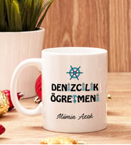 Denizcilik Öğretmenine Hediye Beyaz Kupa Bardak