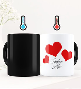 BK Gift Kişiye Özel Sevgili Temalı Sihirli Kupa Bardak - 90