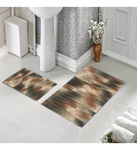Banyo Halısı Ikili Klozet Takımı Kaymaz Tabanlı (60 xm x 100 cm + 40 cm x 60 cm) 