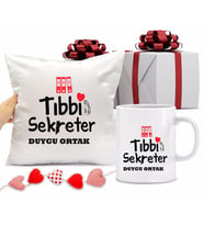 Tıbbi Sekreter Kupa Bardağı ve Yastığı Hediye Seti (Model 1)
