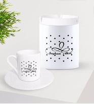 BK Gift Kişiye Özel İsimli Türk Kahvesi Fincanı ve Seramik Kül Tablası Seti-4 (Model 1)