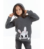 Şirin Tavşan Kız Sweatshirt (Gri)