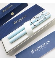 Waterman Allure Pastel Mavi Dolma Kalem + Roller Kalem Set  İsme Özel Kalem  Hediye Kalem