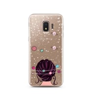 Space Girl Tasarım Süper Şeffaf Silikon Telefon Kılıfı Samsung J2 Core