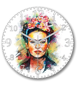 Frida Kahlo Duvar Saati Bombeli Gercek Cam----Ücretsiz Kargo----