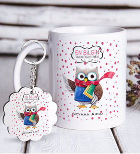 BK Gift Kişiye Özel Tarih Öğretmeni Beyaz Kupa ve Anahtarlık Hediye Seti-3 (Model 1)