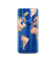 Transparan Harita Tasarım Süper Şeffaf Silikon Telefon Kılıfı Huawei Honor 10 Li