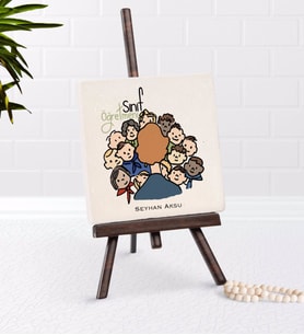 BK Gift Kişiye Özel Sınıf Öğretmeni Şovaleli Doğal Taş-3 (Beyaz)