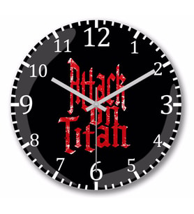 Attack On Titan Font Logo Duvar Saati Bombeli Gercek Cam