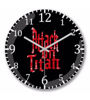 Attack On Titan Font Logo Duvar Saati Bombeli Gercek Cam