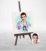 BK Gift Kişiye Özel Bay Elektrik Mühendisi Karikatür Şovaleli Doğal Taş  1