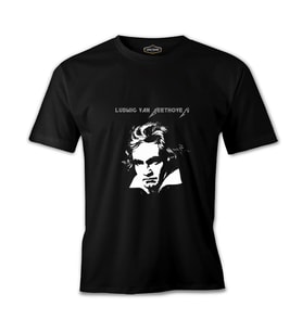 Ludwig van Beethoven Siyah Erkek Tshirt