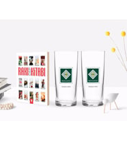 BK Gift Kişiye Özel Renkli Baskılı Osmaniye Tasarımlı Turistik İkili Rakı Bardağı ve Rakı Cep Kitabı Hediye Seti-1 (Model 1)